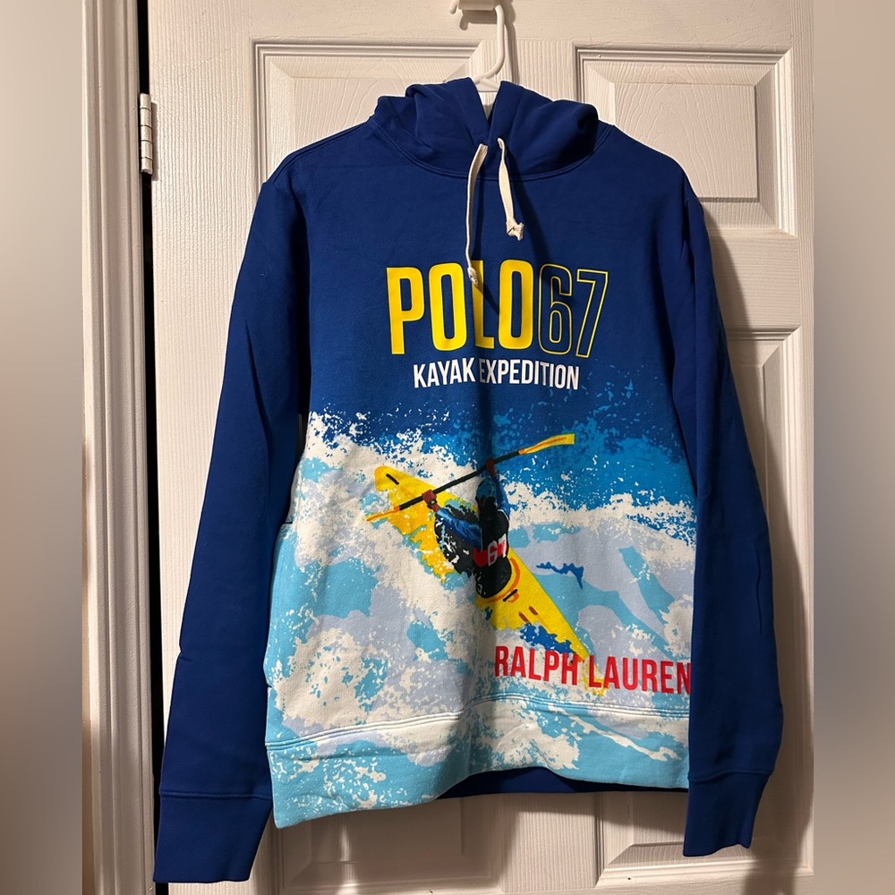 Ralph Lauren Blue and Yellow Kayak Expedition Sweatshirt (Retired)